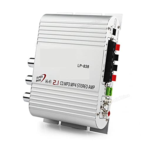 YQVEOT Amplificador, 12V Mini Hi-Fi Auto Car Estéreo Amplificador de Potencia Amp Booster Radio MP3 Estéreo for Coche Motocicleta Hogar para Coche, hogar