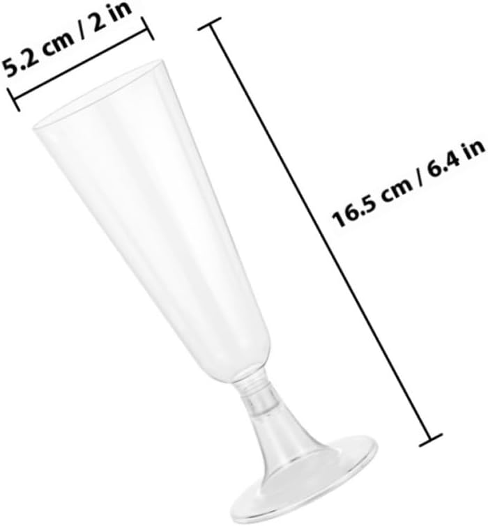 Disposable Plastic Flutes Sparkling Wine Glasses 150ml Plastic Footed Glasses Party Liquor Cups 24pcs Set for Weddings and Banquets