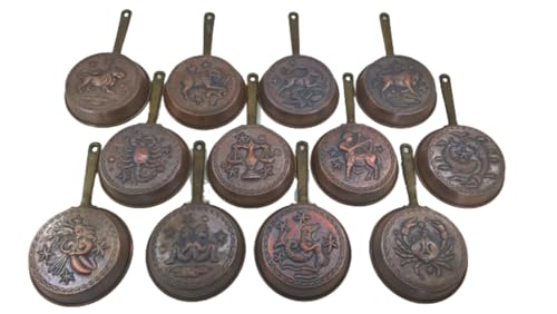 artigianatodaloise – Juego de sartenes de Cobre Zodiaco Artesanal artístico Made in Italy – Juego de Zodiaco