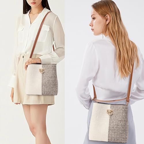 KALIDI Crossbody Purses for Women Vegan Leather Bucket Bag Fashion Ladies Crossbody Handbag Shoulder Purse with Multi Pockets2