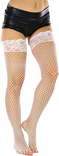 Image of ToBeInStyle Women's Vibrant Large Net Fishnet Thigh High Elastic Nylon Novelty Stockings
