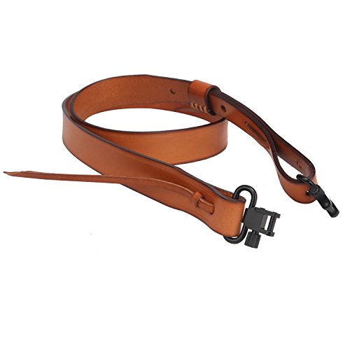 TOURBON Hunting Deluxe Vintage Cuero Genuino Estilo Europeo Pistola de rifle de escopeta, color marrón