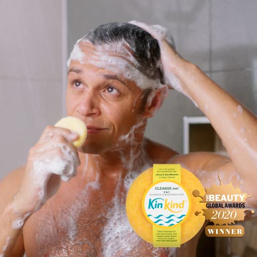 KinKind Shampoo Bar - CLEANSE me! 2 in 1 Solid Shampoo & BodyWash Bar | Normal to Greasy Hair | Natural Shampoo Bar, Travel Shampoo Bars for Hair UK | Up to 50 Washes - Vegan & Cruelty Free - Image 4