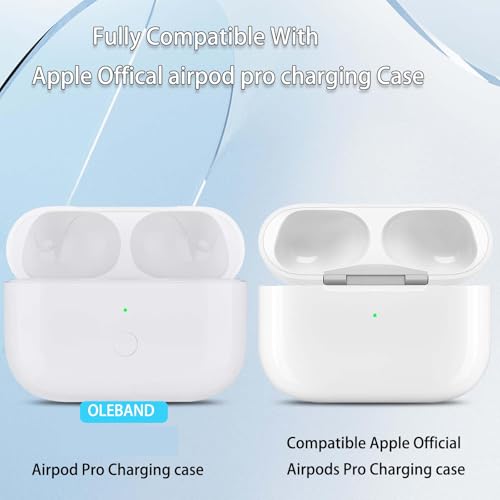 Image of OLEBAND Replacement for Airpods Pro 2&1 Charging Case:Easy to Pair Air pods Pro Earbuds with Pairing Button,Support Both Wired and Wireless Charging,for iPods Pro 1st /2nd Gen 1 Year Warranty(White)