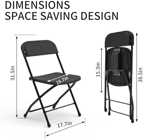YLGJ&TIDY-Folding Chair-Heavy Duty Portable Black PP