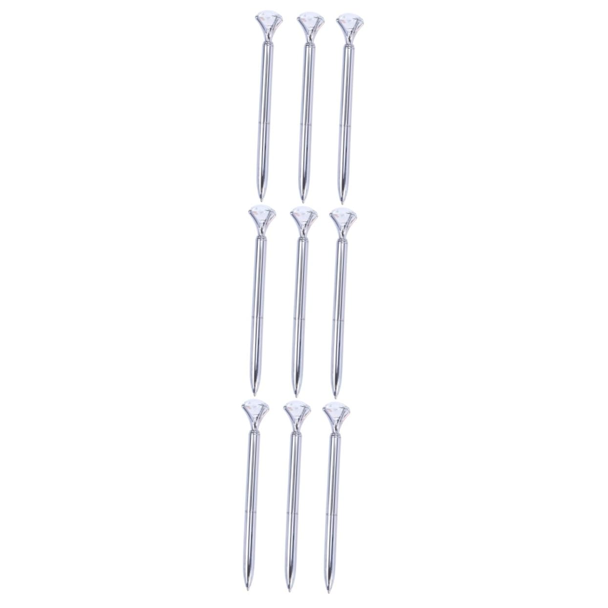 3 Set Di Penne A Sfera Con Punta A Diamante E Manico in Metallo Per Ufficio Argento 3 Pezzi*3