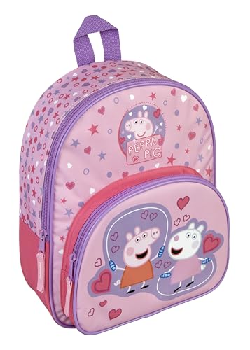 Undercover - Plecak dziecięcy Peppa Pig – z kieszenią przednią – do przedszkola, na czas wolny i w podróży – trwały i praktyczny – dla dzieci od 4 lat, Rosa, jeden rozmiar