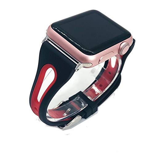 HZNYYY Compatible with Apple Watch Strap 38Mm 42Mm 40Mm 44Mm, Soft Silicone Classic Sport Replacement Bands for Iwatch Series 5/4/3/2/1,C,42/44MM