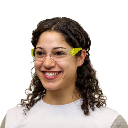 Image of BISON LIFE Clear /Yellow Safety Glasses for Men & Women, ANSI Z87.1,144 Pack | Scratch & Impact Resistant Wraparound Safety Goggles, UV Protection Eyewear for Work, Construction, Lab, Industrial