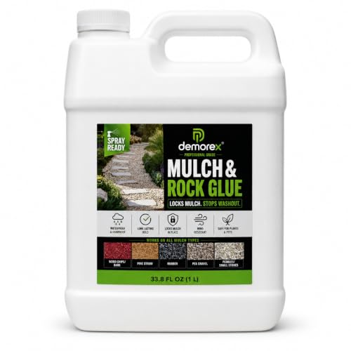 Demorex Mulch Glue, Rock Glue & Gravel Binder for Landscaping, 33.8 fl oz