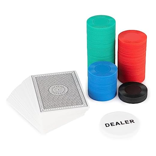 Spin Master Games Cardinal Classics, 200 Poker Chips Set Playing Cards Deck Dealer Button Texas Hold ‘Em Classic Casino Table Game, for Adults and Kids Ages 10 and up