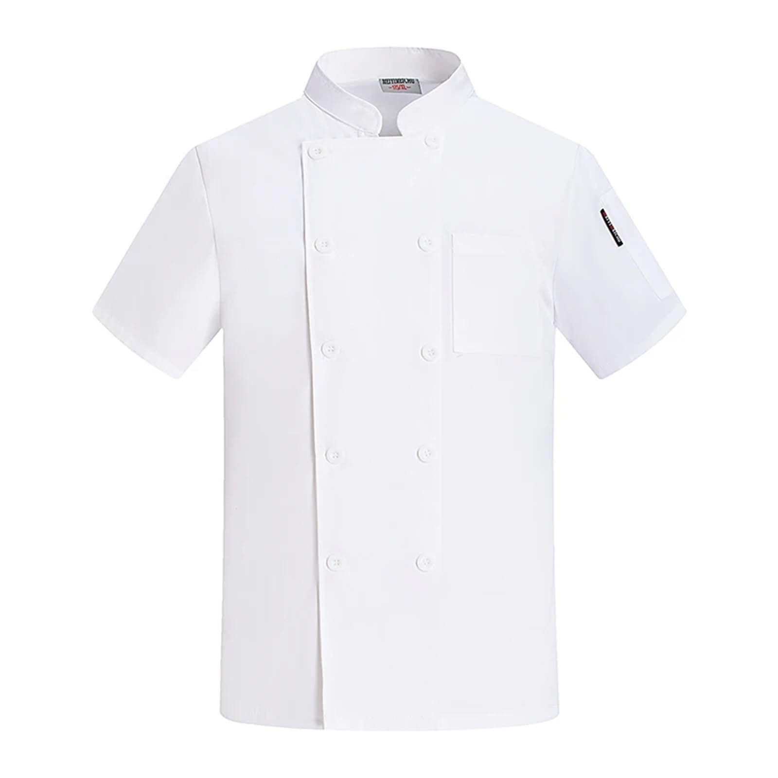Kochuniform Baumwolle Kochuniform Hotelküchenkleidung Sommer Kochhemd Catering Bäckerei Café Overalls Zweireihige Kochjacke für Köche