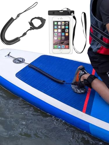 Surf SUP Board Leine,sup Leine,Kajak Paddel Leine,Anti-verschränkung Und Elastisch Dehnbar Surfboard Leash,Aufgerollte TPU Stand Up Paddle Board Fesselriemen Fußschlaufe, mit wasserdichte Handytasche Surf SUP Board Leine,sup Leine,Kajak Paddel Leine,Anti-verschränkung Und Elastisch Dehnbar Surfboard Leash,Aufgerollte TPU Stand Up Paddle Board Fesselriemen Fußschlaufe, mit wasserdichte Handytasche