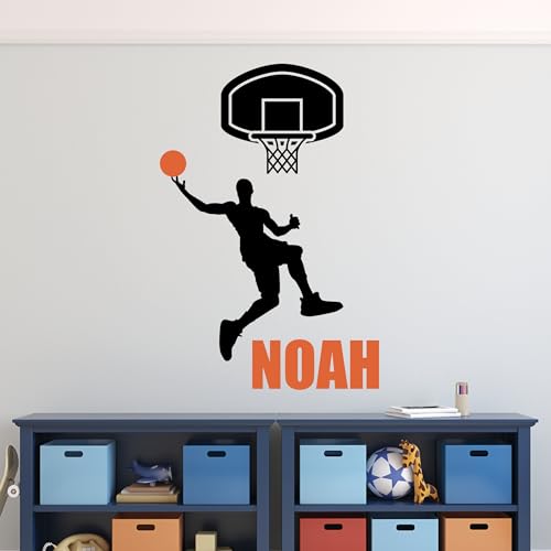 Vinilo decorativo personalizado de baloncesto para pared infantil miniatura 4
