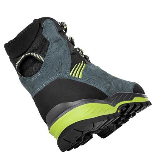 LOWA Mens Cadin II GTX Mid Suede Textile Steel Blue Lime Boots 8 US2