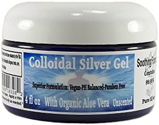 Superior Colloidal Silver Gel Big 4 oz. Jar Made with Organic Aloe Vera, 100 PPM 99.99% Pure Silver, & Simple Safe Ingredients
