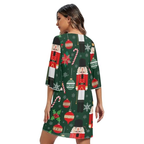 Robe d'été en mousseline col V : le confort fluide vert de Noël - 2