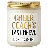Wehnniee 9 oz Scented Candle, Cheer Coach Gifts from Team - Funny Cheer Gift, End of Season Thank You Gift Ideas for Women, Cheerleading Gifts, Cheerleader Essentials for Her, Coach Appreciation