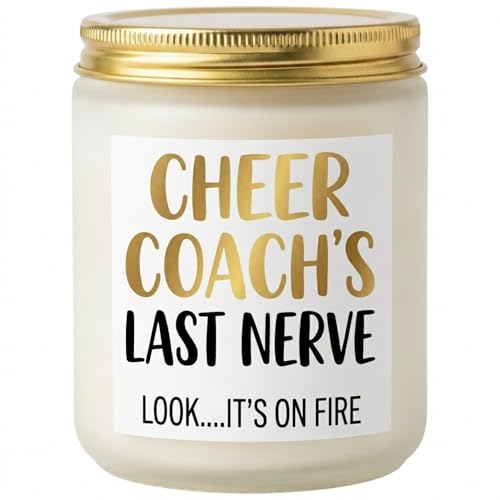 Wehnniee 9 oz Scented Candle, Cheer Coach Gifts from Team - Funny Cheer Gift, End of Season Thank You Gift Ideas for Women, Cheerleading Gifts, Cheerleader Essentials for Her, Coach Appreciation