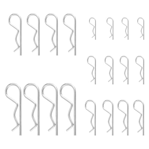 Alipis 20pcs Carbon Steel R Shape Spring Cotter Pins with Wave Hairpin Clip, Mechanical Fastening Lock Pins for Industrial and DIY Use, Assorted Sizes M2 to M4