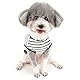 Zunea Sommer-Hunde-Shirts für Kleine Hunde Gestreifte Atmungsaktive Weste T-Shirts Weiche Baumwolle Welpen Kleidung Haustier Katzen Ärmelloses Tank Top Chihuahua Basic Tee Shirt Bekleidung Schwarz M
