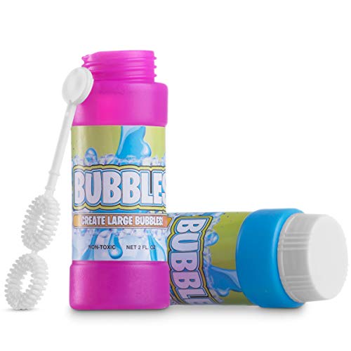 Party Bubbles For Kids - (Bulk Pack Of 24) 2-Oz Bubble Bottle Solution With Bubble Wands In Assorted Neon Colors For Outdoor Summer Games, Birthdays Party Favors And Goody Bag Stuffers #TOP4