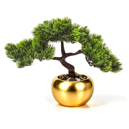 CZWBE 9.5 Inch Artificial Bonsai Tree with Ceramic Pot -