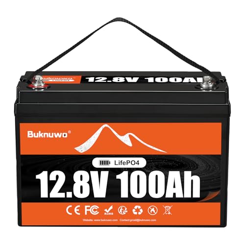 12.8V 100Ah Trolling Motor LiFePO4 Battery, 12.8 Volt Lithium Battery With Low Temp Protection,15000+ Deep Cycles, Lightweight Lithium Battery for Marine, Boat, RVs, Yacht,Off Grid(12.8V 100Ah)