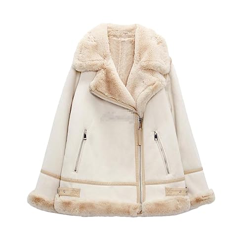 Veste épaisse en faux daim de qualité supérieure avec fourrure