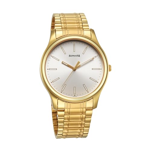 Sonata Traditional Essentials Quartz Analog Silver Dial Stainless Steel Strap Watch for Men-77082YM10 (B0CY4YJJFN) Amazon Price History, Amazon Price Tracker