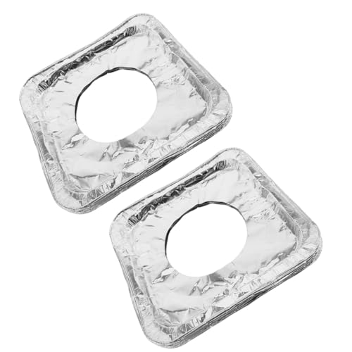 Protège-Brûleurs en Aluminium Épais Healvian Lot de 100 Carrés pour Cuisinière à Gaz