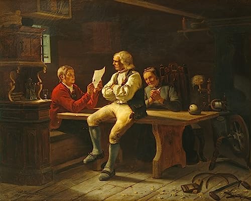 Pintura decorativa de lienzo inspirada en el cuadro Carta desde América, 60x90cm