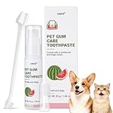 UNEK Enzymatische Zahnpasta für Hunde & Katzen – Wassermelone Geschmack – Zahnfleischpflege mit Probiotika & Aloe Vera – Gegen Mundgeruch & Plaque – Inkl. 2 Zahnbürsten & Dosierpumpe, 30g