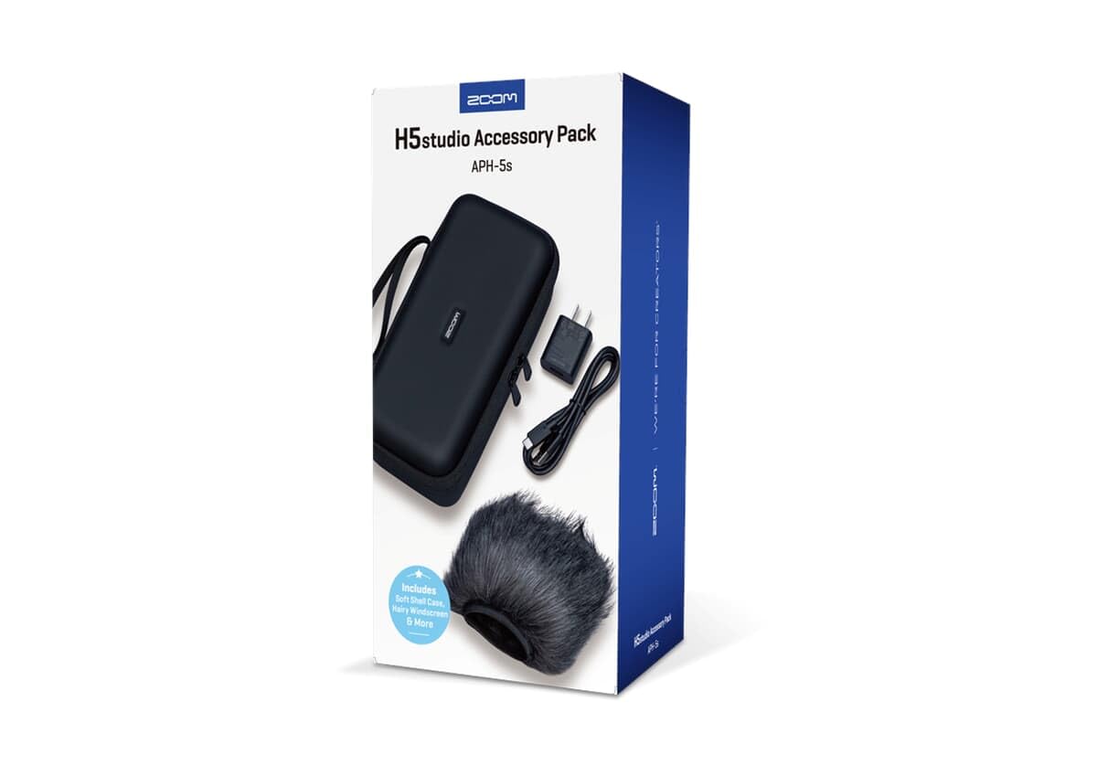 Zoom APH-5s (versione UE), confezione di accessori per registratore di telefoni cellulari H5studio, custodia, paravento, adattatore di alimentazione, cavo USB-C