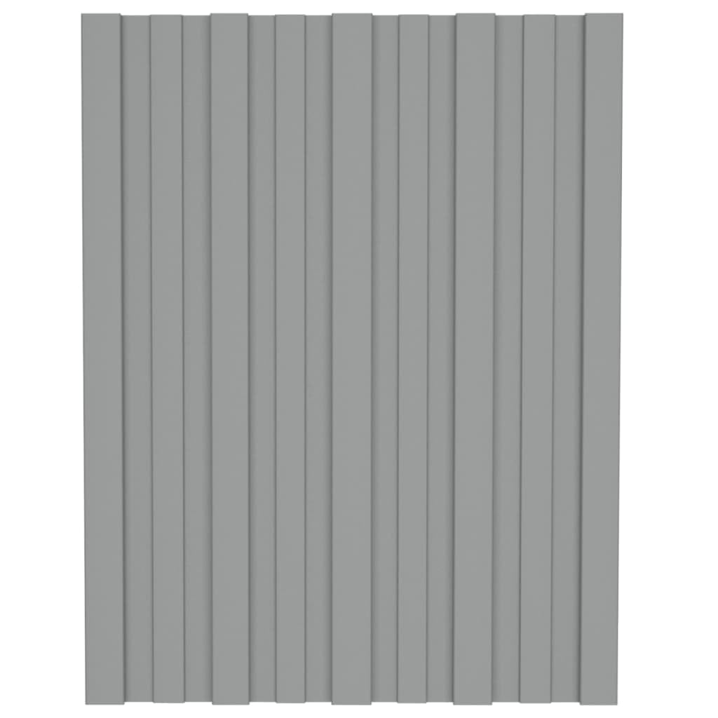 Sprzęt, materiały budowlane, pokrycia dachowe, panele dachowe, 12 szt., stal ocynkowana, szara, 60 x 45 cm