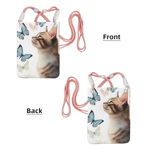 Leather Mini Crossbody Phone Bag, Neck Strap Card Pouch Phone Android2