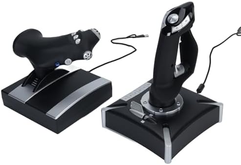 Flight Simulator Game Controller, Throttle and Joystick with Vibr...