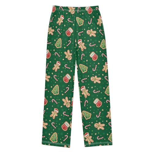 ZZXXB Christmas Gingerbread Candy Boys Long Pants Soft Trousers Elastic Waist Kids Lounge Bottoms with Pockets S-XL