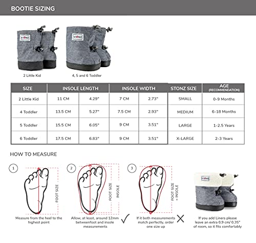 Stonz Cute Winter Boots For Kids, Warm Waterproof Booties With Adjustable Straps For Boys And Girls Baby/Toddler, Non-Slip Rubber Soles, Insulated Fleece Lining Fits 0-3 Years #TOP4