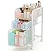 Hongtamoya Rolling Makeup Cart Organizer with 2 Drawers, Narrow Floor Skincare Organizers, Vanity Organizer Cosmetics Display Cases Holder for Skin Care Nail Polish Perfume Makeup Brush, White
