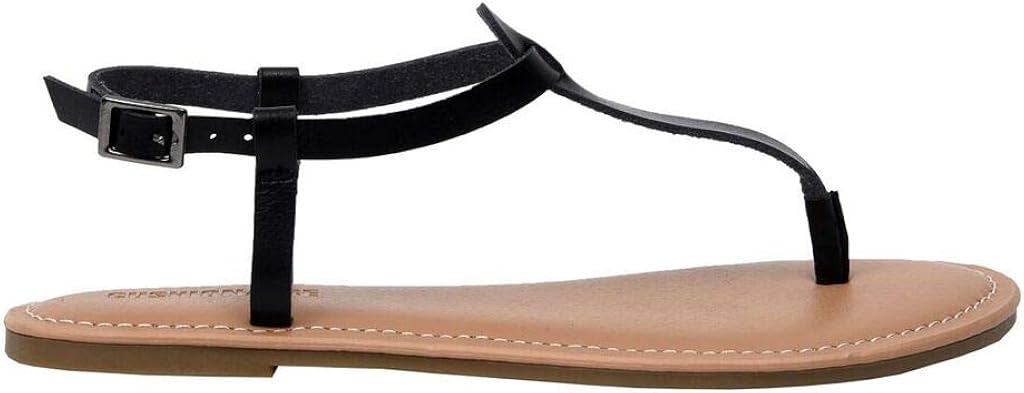 CUSHIONAIRE Women's Clea Flat Sandal with +Comfort 6 Black
