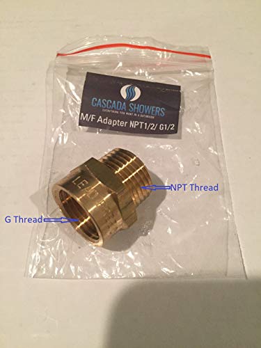 Cascada Showers CSSL56160250 G Thread (Metric Bspp) Female To Npt Thread Male Pipe Fitting Adapter thumb #7