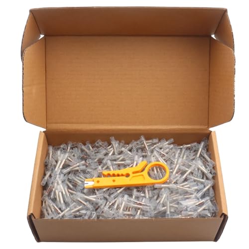 500PC Solder Seal Wire Connectors, Heat Shrink Butt Connectors, Waterproof and Insulated Electrical Wire Terminals, Butt Splice(White Boxed,1000pcs)