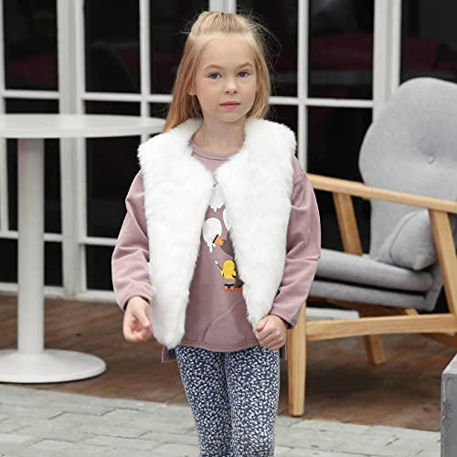 Toddler Baby Girls Faux 𝗙𝘂r Waistcoat Loose Thick Fleece Sleeveless Solid Coat Kids Winter Warm Vest Outerwear2
