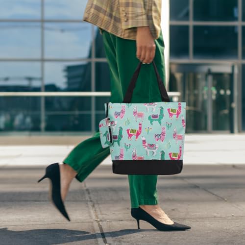 Image of NGIL Medium Top Zipper Closure Canvas Tote Bag with Attached Matching Coin Purse For Moms and Nurses