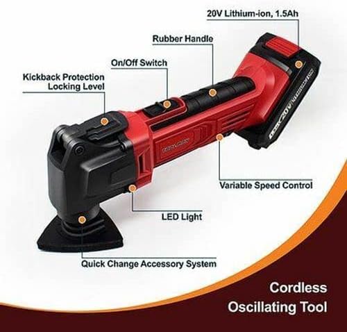 For Cordless Power Powered Oscillating Corner Detail Sander Saw Scraper Tool Kit