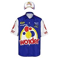 Qosivfey Men's Ricky Bobby shirt Talladega Nights Full costume with hat for Halloween costume(My2021173-3,2XL)