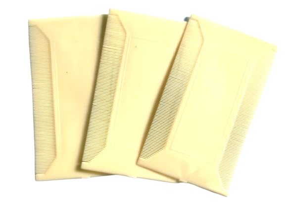 KGr Splash Slim Lice and Dust Cleaning Narrow Comb (Men and Women) with Fine Tooth (White) - Pack of 3-image-17