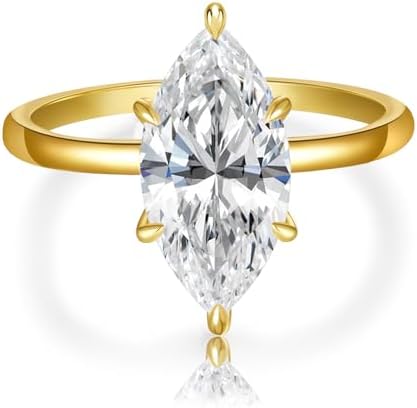 3.5CT Marquise Cut Engagement Ring for Women, Wedding Promise Cub...