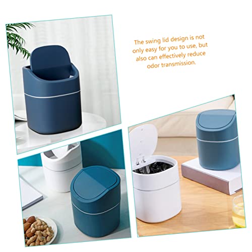 Mini caneca de basura rectangular pequeña color azul oscuro miniatura 2